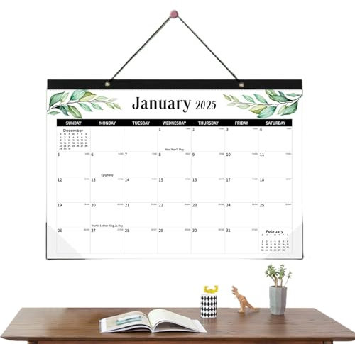 Großer Monatsplaner mit Haken – Wandkalender mit Terminen 2025, Kalender 2025, Familienplaner | Familien-Monatsplaner, Wand-Monatsplaner mit Schnüren zum Aufhängen für Zuhause, Wohnzimmer, Eingangsber
