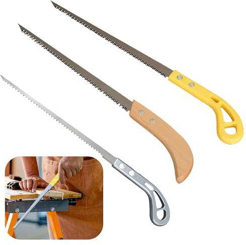 FENGCHUANG Seghetto per Potatura, Lunghezza lama 21,5/22,5/22,5 cm, Mini Sega a Mano Fega da Falegname, Maneggevole Segaccio a Trazione per Potatura e Giardinaggio