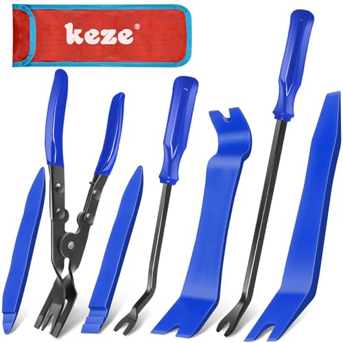 Keze 3+4 Pcs Auto Clip Pliers Set and Fastener Remover,Car Trim Rivet Removal Pry Tool Repair Kit with Storage Bag for Automotive Door Panel,Upholstery,Plastic Fasteners