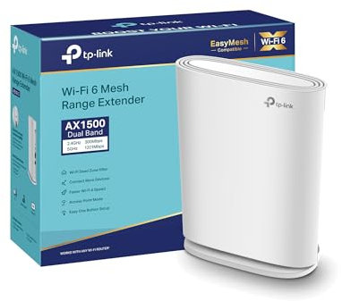 TP-Link RE500XD Ripetitore WiFi 6 AX1500Mbps, Access Point, WiFi Extender, Amplificatore WiFi, Ripetitore WiFi Potente per Casa, Porta Gigabit, Desktop o Wall Mount, Compatibile con Tutti i Modem