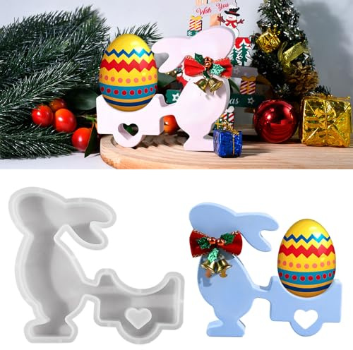 BSITSSS Easter Silicone Mould, Lovely Easter Candle Moulds, 3D Rabbit Candle Moulds Silicone, DIY Bunny Candles Mold for Candle Making, Handmade Soap Gift Craft Ornaments Home Decoration