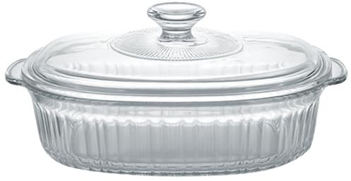 Glass Casserole Dish with Lid 1.5L Glass Baking Dishes Heat/Cold Resistant Large Casserole Dish with Handles Oval Shaped Dishes for Oven Microwave Safe