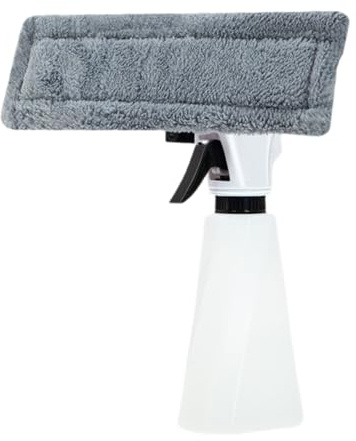 3- In -1 Window Cleaner Squeegee, Spray Bottle Window Tool, Microfiber Glass Scraper, All-ln-1 Cleaning Tool, Refillable Spray Bottle, 26cm, For Car Windshields, Bathroom, Tiles, Kitchen Counters