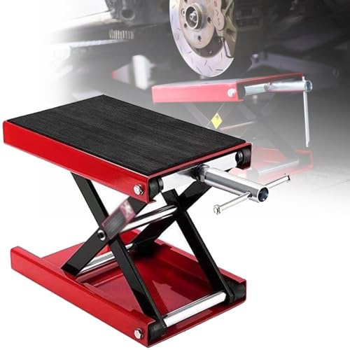 YXZQLOZ Élévateur pour Motos 500 kg, cric à Ciseaux en Acier pour Moto, Support renforcé en Forme de X, Support de réparation réglable en Hauteur pour VTT
