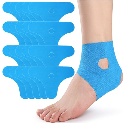 Kunaxku 20 bandes de kinésiologie prédécoupées pour cheville douces pour la peau avec un confort de port parfait imperméables et élastiques pour cheville, bande kinesiologie, strap sport