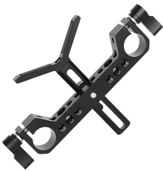 Lente de cámara con bloque de abrazadera de doble varilla estándar de 19 mm para sistemas de hombro de cámara DSLR