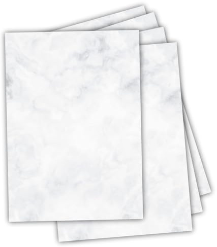 Premium Briefpapier, hellgrau, DIN A4, zweiseitig, Extra starkes Papier 120g/m², Laser und Inkjet geeignet, Gastronomie, Speisekarten, bedruckbar DIY, 50 Blatt