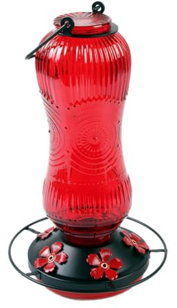 760 Ml Glas Kolibri Futterspender Zum Aufhängen Freien Vogel Wasserspender Mit Starkem Haken Zum Aufhängen Für Garten Wildvögel Kolibri Futterspender