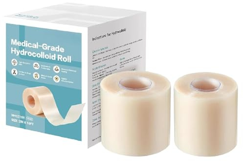 2x Hydrocolloid Roll 5m, Medical-grade Medical Grade Scar Tape, Hydrokolloid Pflaster Groß For Scarring, Pimple Patches Rolle Wasserfest Blasenpflaster Für Wound Care Flexibel Zuschneidbar