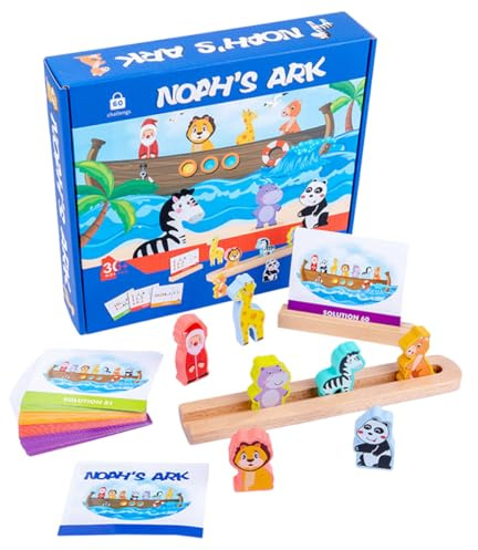 YARNOW Juego de Bloques de Construcción de Madera Arca de Noé para Juguete Educativo de Clasificación Desarrollo de Coordinación Mano-Ojo Colores Variados Set para Aprendizaje y