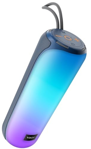 VOCH Altavoces Bluetooth inalámbricos con sonido estéreo fuerte IPX7, impermeable, para exteriores, portátil, 25 W, altavoz de súper graves para el hogar, fiesta, playa, con luces coloridas de 24