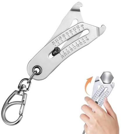 Strumento di Misurazione Viti 2-in-1 per Adulti, Strumento di Misurazione Preciso con Scale Metriche & Imperiali, Lama Robusta in Acciaio Inossidabile per Viti