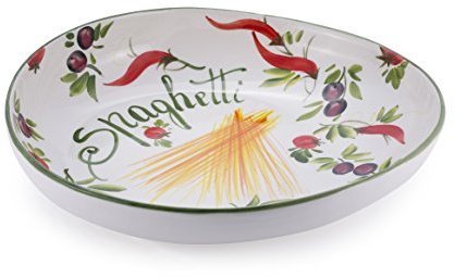 Bassano Ausgefallene Italienische Keramik Große Asymetrisch Geformte Pasta Schale 37x36x8,5