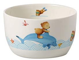Villeroy und Boch Happy as a Bear Müslischale, 450 ml, Premium Porzellan, Weiß/Bunt