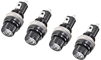 sourcing map 4Stk.12mm Gewinde Schraubkappe Panel Mounted Sicherungshalter AC 125V / 15A 250V / 10A 5x20mm