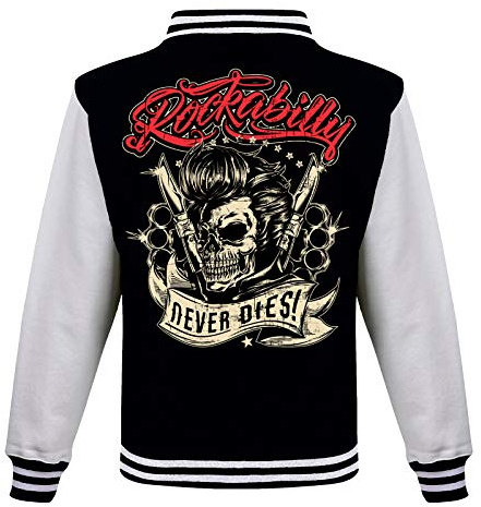 Gasoline Bandit Rockabilly Baseball College Jacke - Old School Hot Rod - Let The Good Times roll