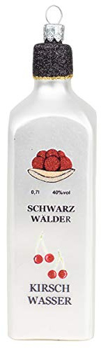 Weihnachtskugeln Schwarzwald | Figur Bollenhut Kirschwasser Schwarzwälder Kirschtorte | Christbaumkugel Form aus Glas | handbemalt und mundgeblasen | Made in eu (Schwarzwälder Kirschwasser 15cm)