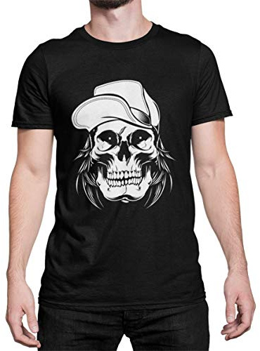 Skater T-Shirt Lässiges Skater Herren T-Shirt Totenkopf Schädel Skateboard Tshirt Skull Regular Fit XS-XXXXXL