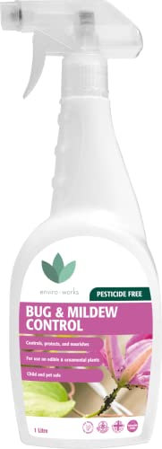 Enviro Works - Bug and Mildew Control - 1L Ready to Use - Pesticide Free - Safe to use around children, pets and bees