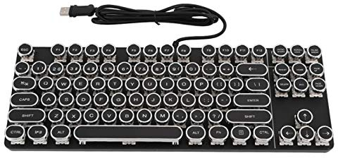 Gaming Board, tastiera meccanica punk a risposta rapida, comodo plug & play rotondo vintage per Internet café PUBG