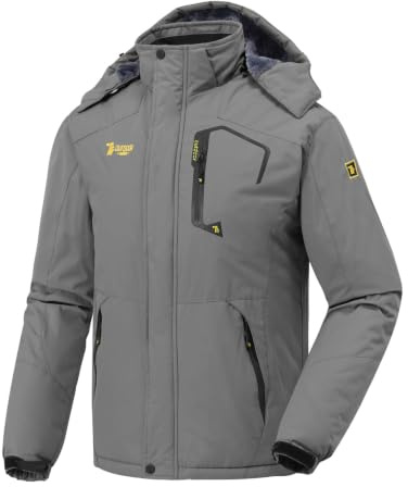 donhobo Skijacke Herren Winterjacke Wasserdicht Atmungsaktiv Softshelljacke | Winddicht Warme Fleece-Futter Funktionsjacke Verdickt Jacke Outdoor Wanderjacke Snowboardjacke mit Abnehmbare Kapuze