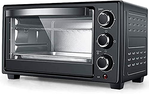 REJOON 25L Mini Oven Electric Oven 1280W Temperature Controlled from 70-250 ℃ and 60 Minutes Timer Including Bakeware Grilling Net Picking Plate Clip Gloves (Color : Black)
