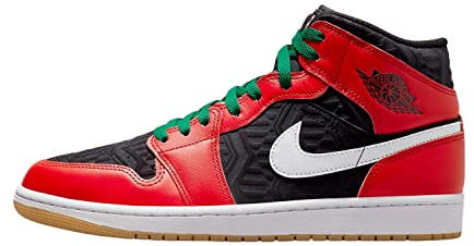 Jordan Nike 1 Mid Red Black