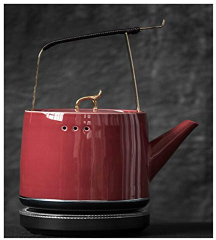 BEZAX Bollitore 220V 880ml 1000w Bollitore Elettrico Automatico in Ceramica Isolamento 24 Ore Acqua bollente Teiera Acciaio Inossidabile 304 Anti-Secco (Color : Plum)