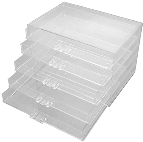 Organizador de Caja de Almacenamiento de Aretes, Joyero de Acrílico de Gran Capacidad Transparente para Collares para Lápiz Labial