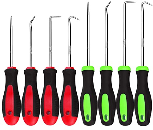 8 Stück Hochbelastbar Universal Nadel Haken Schaber Set Hakenset Dichtung Demontage, O-Ring Dichtung Demontage Werkzeug, Oil Seal Haken Pick-Set für Auto