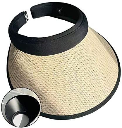 Straw Sun Visor for Women Empty Top Sun Hat Golf Visor UV Protection Sport Cap