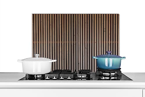 KitchenYeah© Pannelli Paraschizzi x Cucina Lastra in Alluminio Alzatina | 60x40 cm - Paraspruzzi Pannello per Cucine Vintage - Legno - Design - Texture