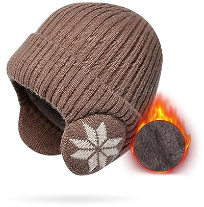 SJTJSPX Bonnet d'hiver en tricot chaud pour homme et femme - Cache-oreilles épais - Bonnet en laine - Pour l'extérieur, le sport, le cyclisme, les oreilles - Bonnet thermique pour la course, le ski,