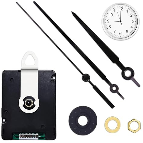 BNGXR Uhrwerk DCF Funk-Uhrwerk Uhrwerk für Wanduhr Lautlos mit 3 Zeigersätzen Quarz Uhrwerk Ersatz Funkuhrwerk für Wanduhr, Lautloses Quarz Uhrwerk Set Uhrwerk für Wanduhr Funk für DIY Ersat (Schwarz）