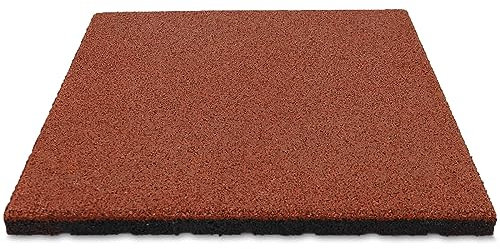 NOVA FORMA Revêtement de Sol Anti-Chute CAPTURA (1 PCE) – Dalle de Sol pour intérieur & extérieur – Protection Anti Chute & Anti dérapante en Particules de Caoutchouc – Épaisseur 55 mm, Rouge