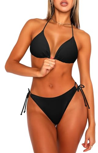 Navneet Bikini Damen Set Sexy Bikinis Triangel String Brazilian Neckholder High Waist Bikihose Badeanzug Swimsuits