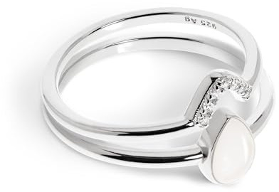 Kit per latte seno fai-da-te - Circolazione dell'anello a forma di goccia in argento genere: 59 mm, diametro: 18,8 mm / ~US 9 / ~ UK R-1/2