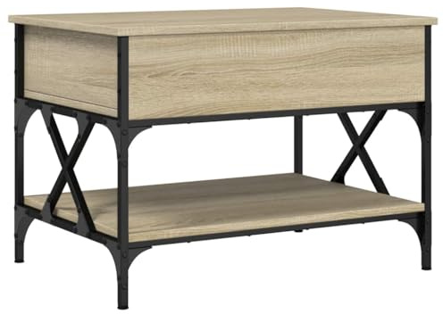 vidaXL Soffbord sonoma-ek 70x50x50 cm konstruerat trä och metall