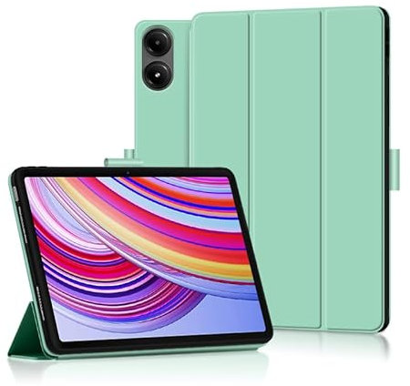FDHYFGDY Cover per Xiaomi Redmi Pad Pro 4G/5G POCO Pad Custodia Protettiva, Nuova Custodia in Pelle PU Custodia Protettiva Tripla con Funzione Auto Sleep/Wake - Verde