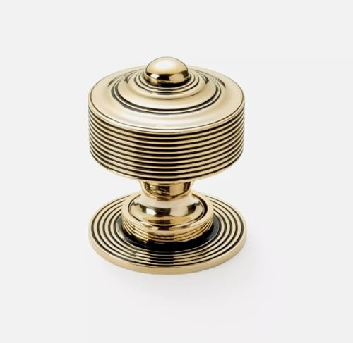 AB Hardware 80mm Aged Brass Reeded Centre Door Knob Pull Front Back Solid Brass Quality