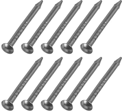 sourcing map 100Pcs Small Hardware Nails, 1.2 x 15mm Carbon Steel Round Head Nail Common Finishing Nail for Household Woodworking Picture Hanging DIY Projects, Black