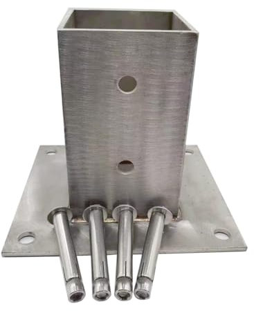 Robustes Zementpfostensockel, Pergola-Set, 2 x 2, 3 x 3, 4 x 4, 5 x 5, 6 x 6, 8 x 8 Zoll, Zaun, Tor, Pfosten, Anker, Halterung, quadratische Säulen-Basishalterungen mit Schrauben und Beschlägen,