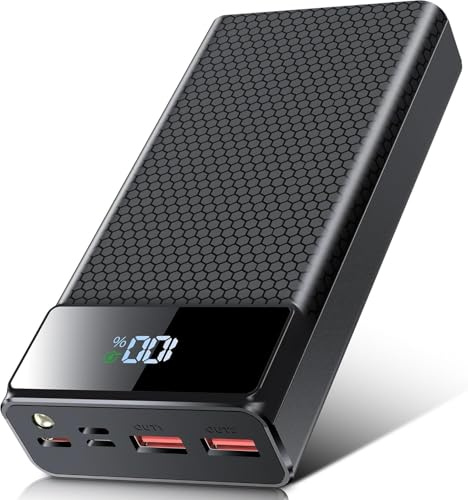 56800mAh 65W Huge Capacity Power Bank, Battery Pack Portable Charger, Fast Charging Phone Charger with 5 Charging Ports, Power Pack Smart LED Display and Flashlight