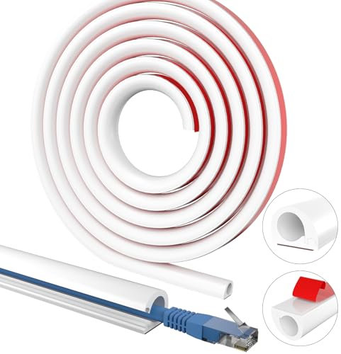 Cache-câbles mural, cache-câbles flexible auto-adhésif pour fils au mur, couvercle de câble HDMI à ouverture latérale pour câbles HDMI pour montage mural TV (1 à 2 câbles, 99,1 cm)