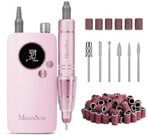 MelodySusie Clip-On SC320F Kabelloser Nagelfräser für Einsteiger | 30.000 U/min, Wiederaufladbar, LCD-Display, zum Nageldesign & Gel-Entfernung, für Salon & Zuhause