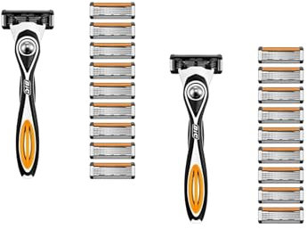 BIC Hybrid 5 Flex Rasierer Herren | Nassrasierer mit 2 x 10 Wechselklingen mit jeweils 5 Klingen | mit Aloe Vera & Vitamin E & mit Präzisionstrimmer