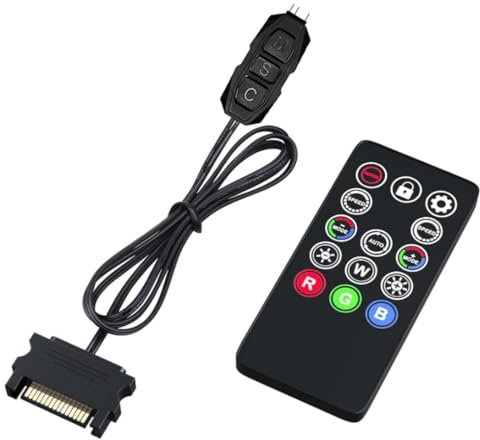 TZMRIT Mini ARGB Controller Kit per PC Case Fans, Striscia LED, 14 Key Remote Control Switch Colors ARGB Fan Controller