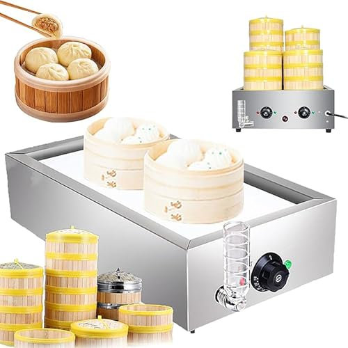 Machine à brioches Vapeur électrique, 13,5 L, Commerciale, température de 30 à 110 °C (6 Trous)(2 Holes)