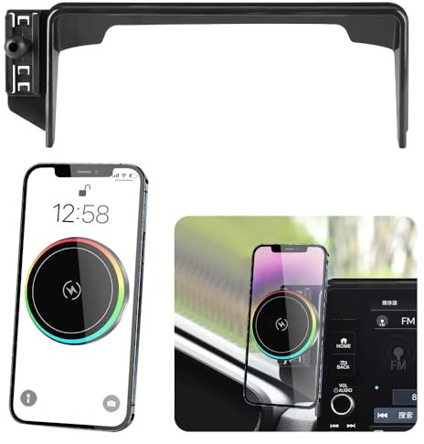 LUNQIN Car Magnetic Phone Mount for Honda CRV 2023 2024 2025 and Honda CR-V Hybrid 2023-2025 Auto Interior Accessories Best Cell Phones Holder Fast 15W Wireless Charger Charging Screen Stand