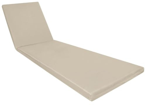 NIGHTZONE Sun Lounger Cushion Seat Pad – Extra Thick Recliner Chair Cushion for Garden, Patio & Deck – Soft Outdoor Lounger Pad – Weather-Resistant & Comfortable (Beige)